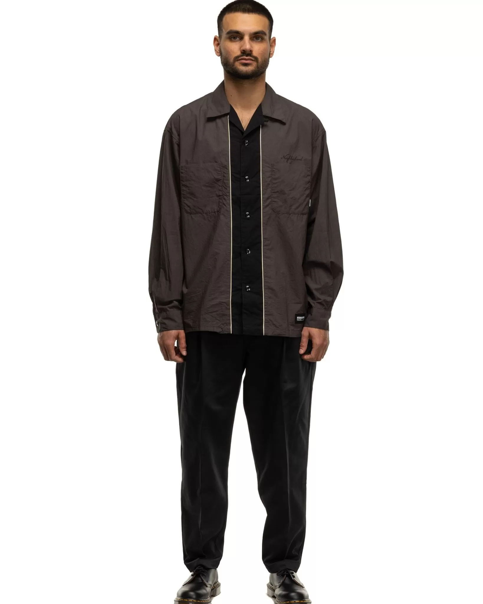 Bicolor Shirt Ls Charcoal*Neighborhood Outlet