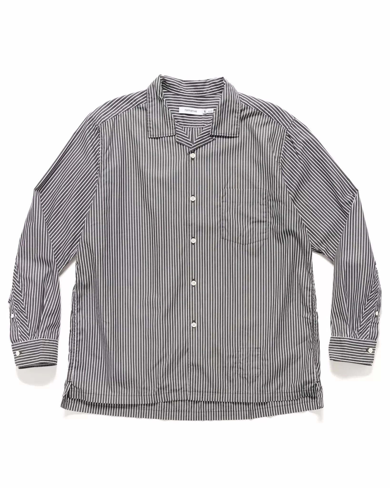 Officer L/S Shirt Cotton Broad London Stripe Black*nonnative New