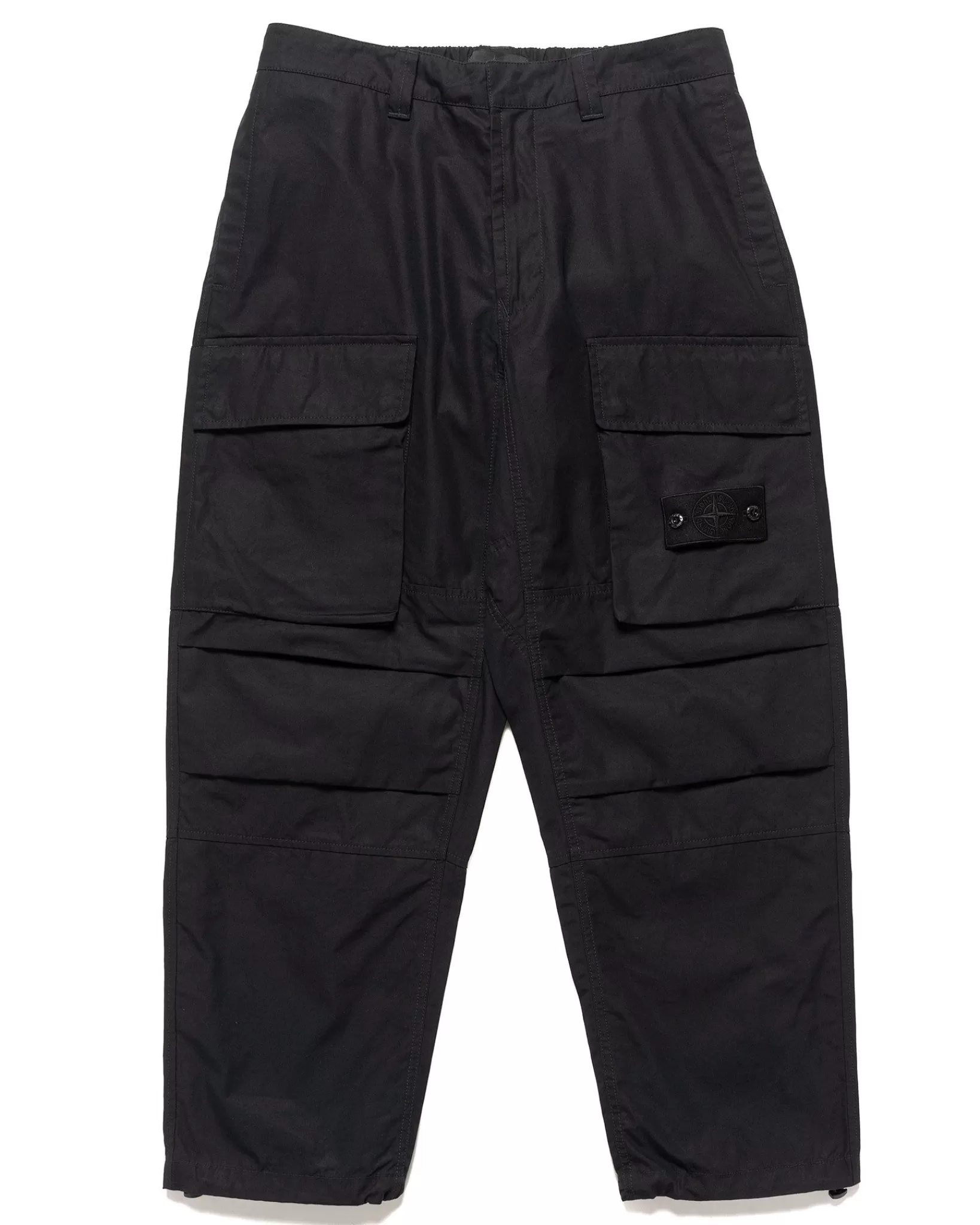 Weatherproof Cotton Canvas Ghost Piece Loose Fit Cargo Pants Black*Stone Island Best